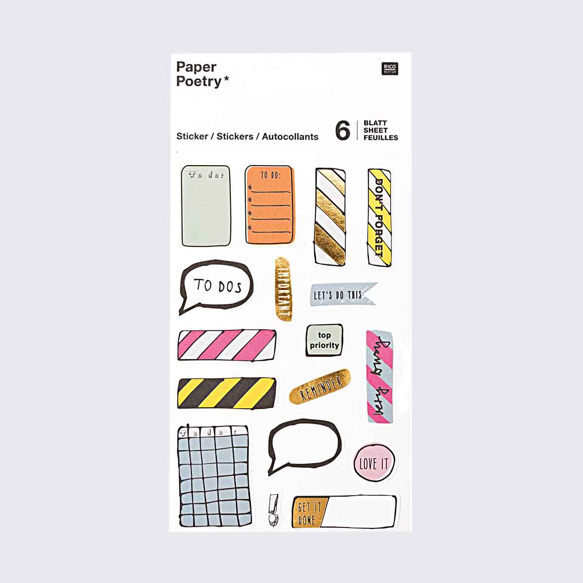 Paper Poetry / Sticker / Sticker Notes 6 Blatt