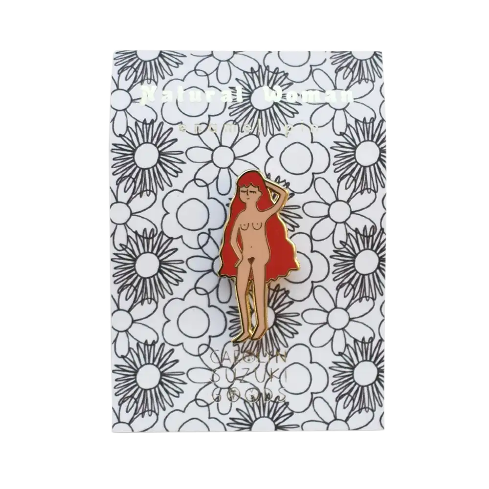 Fashion Pin / Pin Badge / Carolyn Suzuki / Natural Woman Red Hair