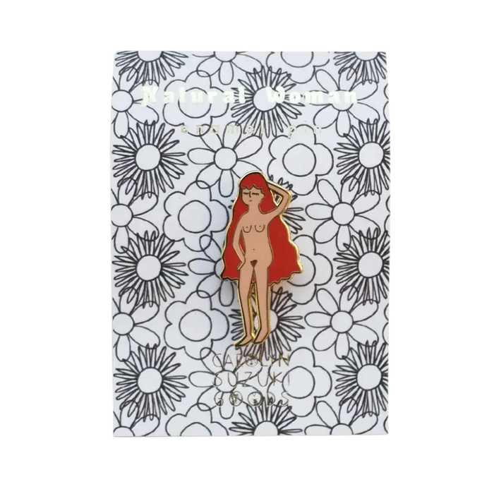 Fashion Pin / Pin Badge / Carolyn Suzuki / Natural Woman Red Hair