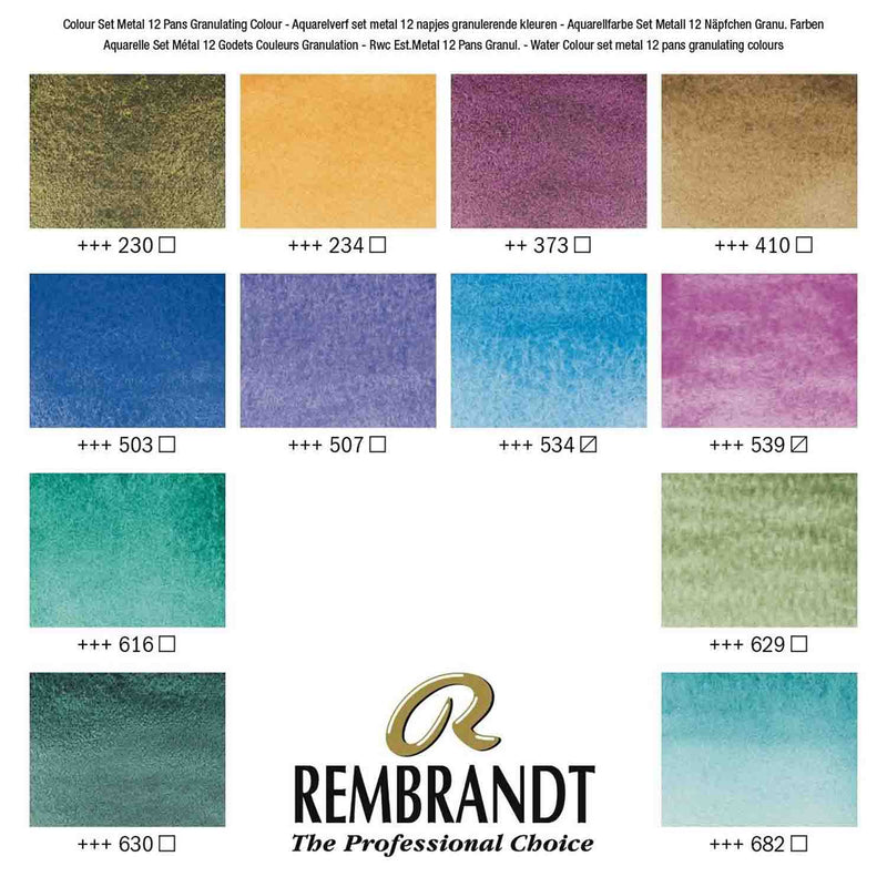 Rembrandt / Water colour Box / Artist Granulating