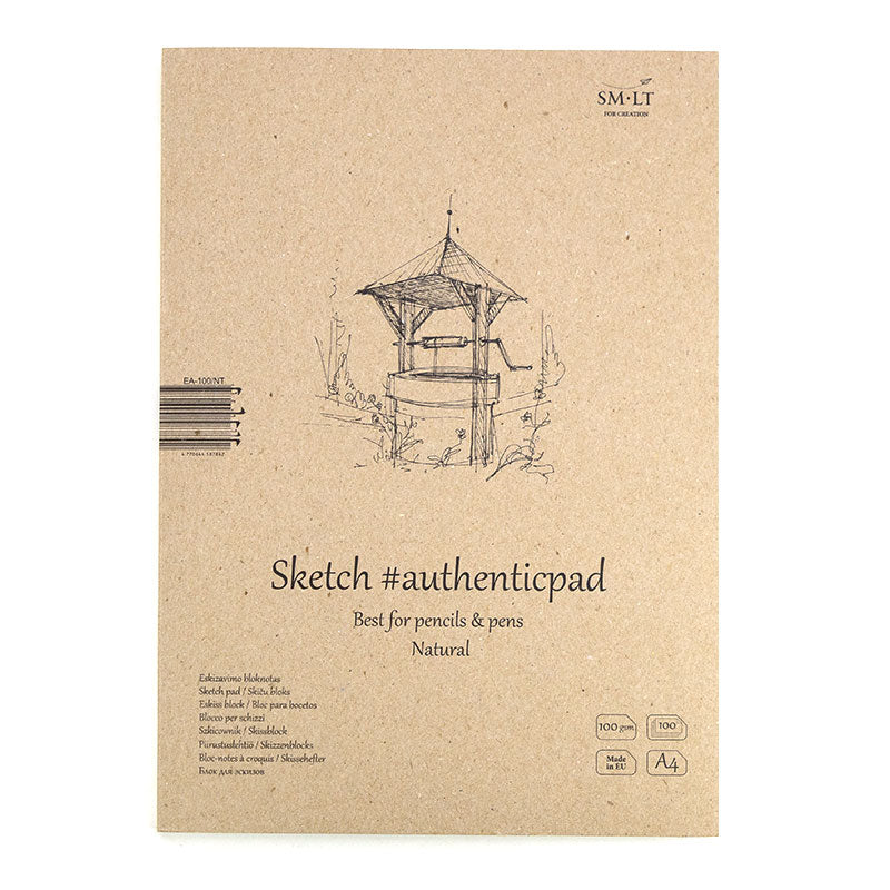 SMLT ART / Sketch # authenticpad / A4 / 100 gsm/ 100 Blatt / leicht grauweiß