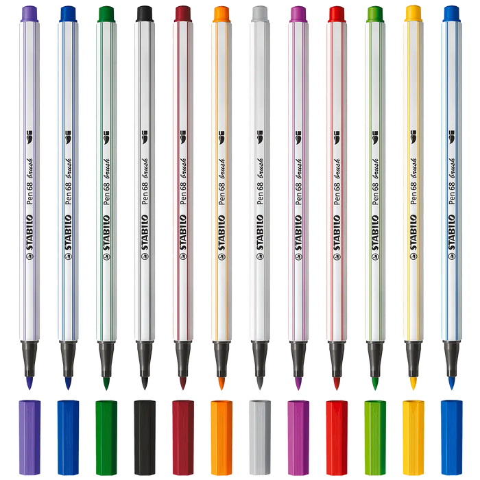Premium-Filzstift / Brush pen / STABILO Pen 68 / brush / ARTY 12er Kartonetui