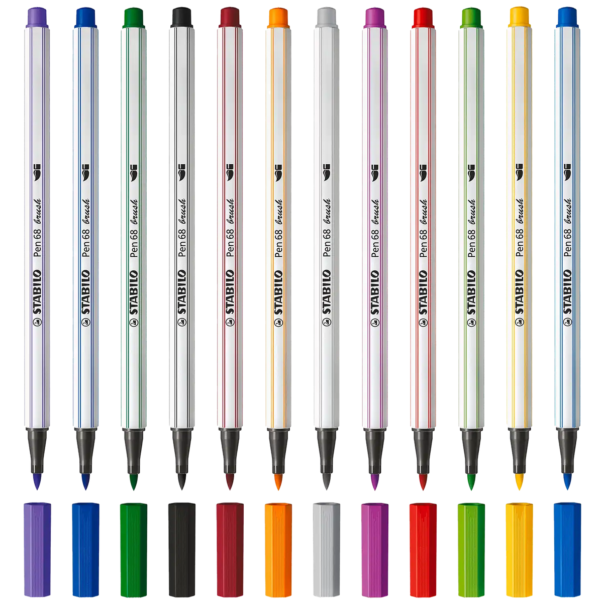 Premium-Filzstift / Brush pen / STABILO Pen 68 / brush / ARTY 12er Kar –  Blaupause