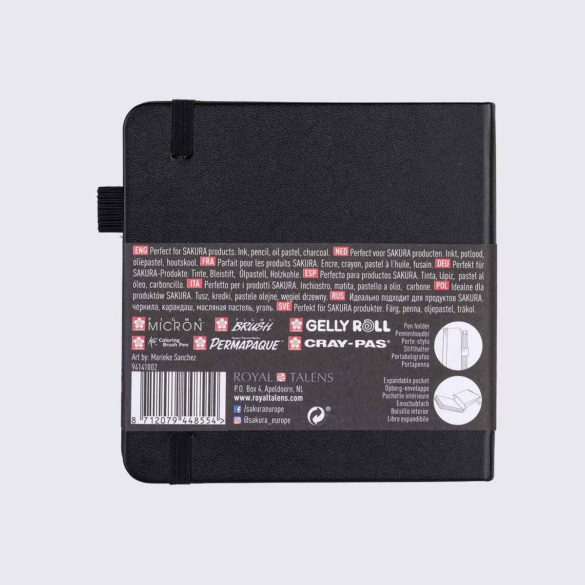 Sakura Sketch / Note book Black Paper / H12xB12 cm / 140g / 80Blatt