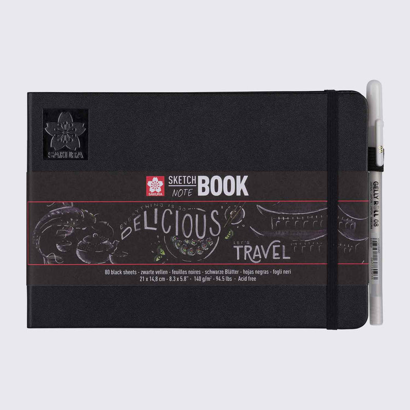 Sakura Sketch / Note book Black Paper / H14,8xB21cm / 140g / 80Blatt