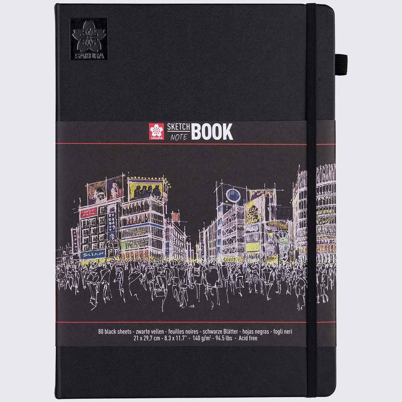 Sakura Sketch / Note book Black Paper / A4 /140g / 80Blatt