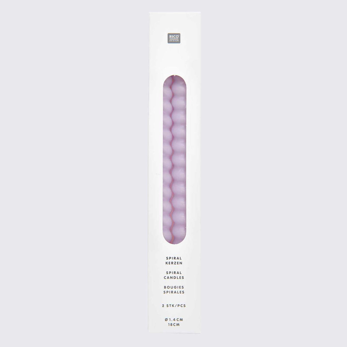 Rico Design / Spiralkerze / 2 Stueck / 1,4x18cm / Lilac