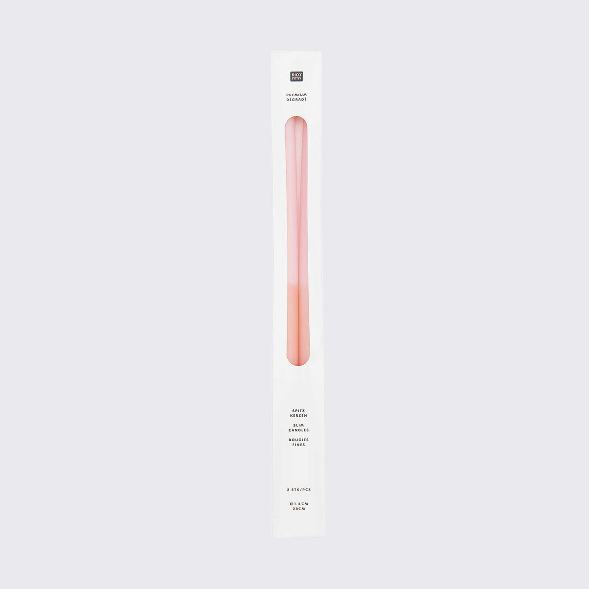 Rico Design / Spitzkerzen / 28 cm / Dip Dye / Rosa_Orange