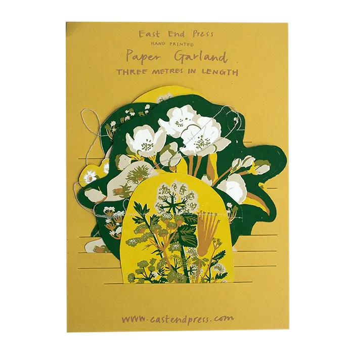 Girlande / Spring Hedgerow / 3m / Handsiebdruck / Baumwollpapier