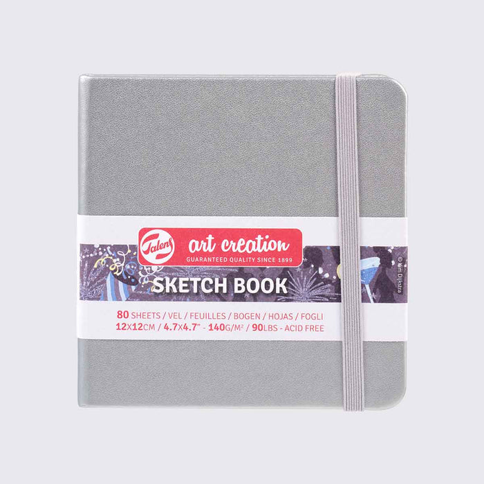 Talens Art Creation / Sketch book Shiny Silver / Blanko H12xB12cm / 140g / 80Blatt