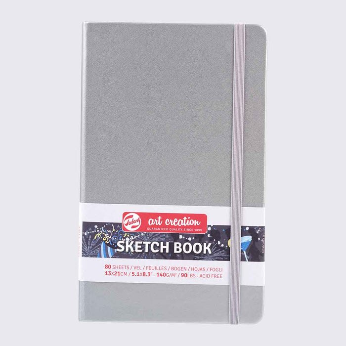 Talens Art Creation / Sketch book Shiny Silver  / Blanko H21xB13cm / 140g / 80Blatt