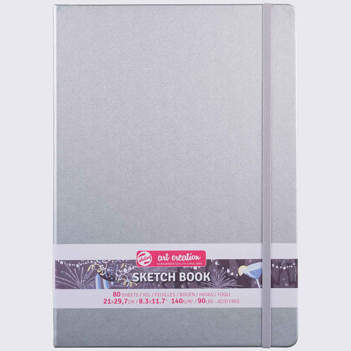Talens Art Creation / Sketch book Shiny Silver  / Blanko A4 / 140g / 80Blatt