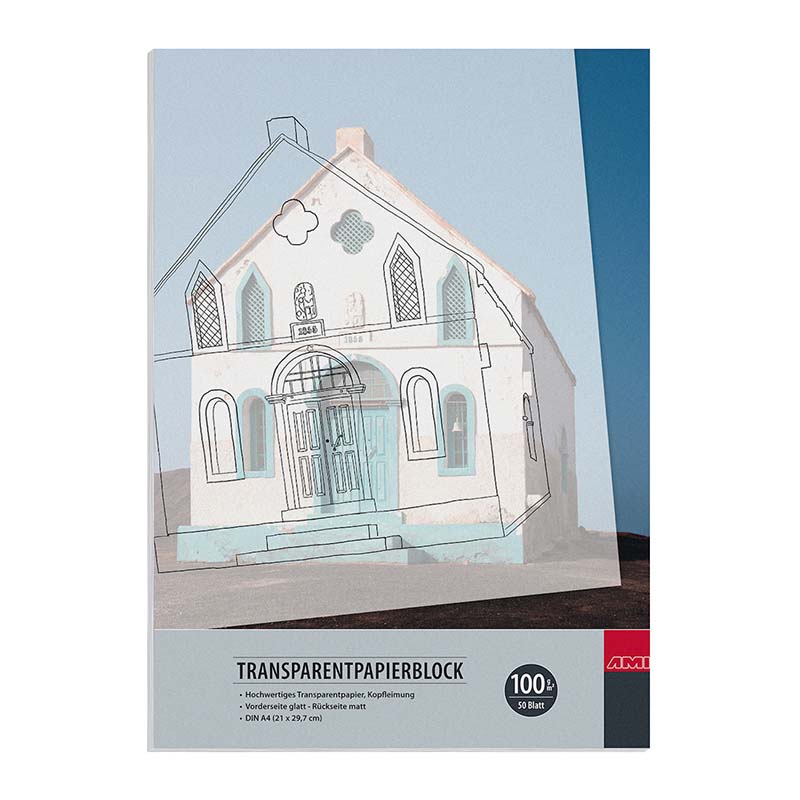 AMI / Transparentpapier Block / 100grm² / 50 Blatt / A4