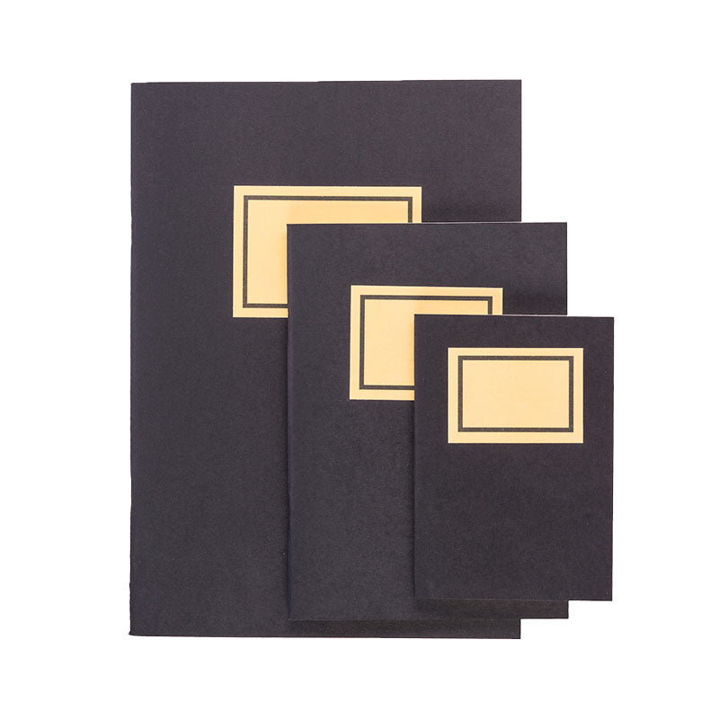 Skizzenheft Retro in A4.A5,A6,s schwarzes Cover , gelbliches Papier,20Blatt