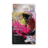 Sakura / Koi / Water Colors / Aquarellfarben / Sketch Box / Sonderfarben / 24 Farben in Näpfchen + Zubehör