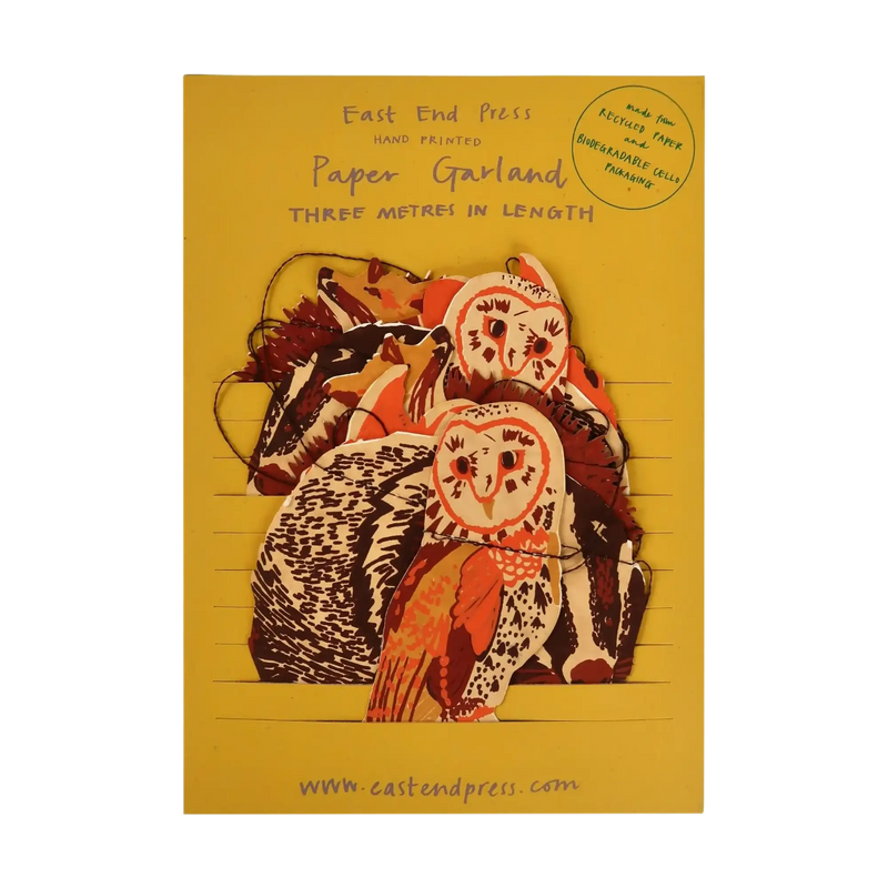 Girlande / Wildlife / 3m / Handsiebdruck / Baumwollpapier