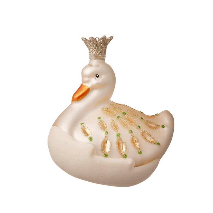 Bungalow / Xmas Ornament Swan / Champagne / Christbaumschmuck