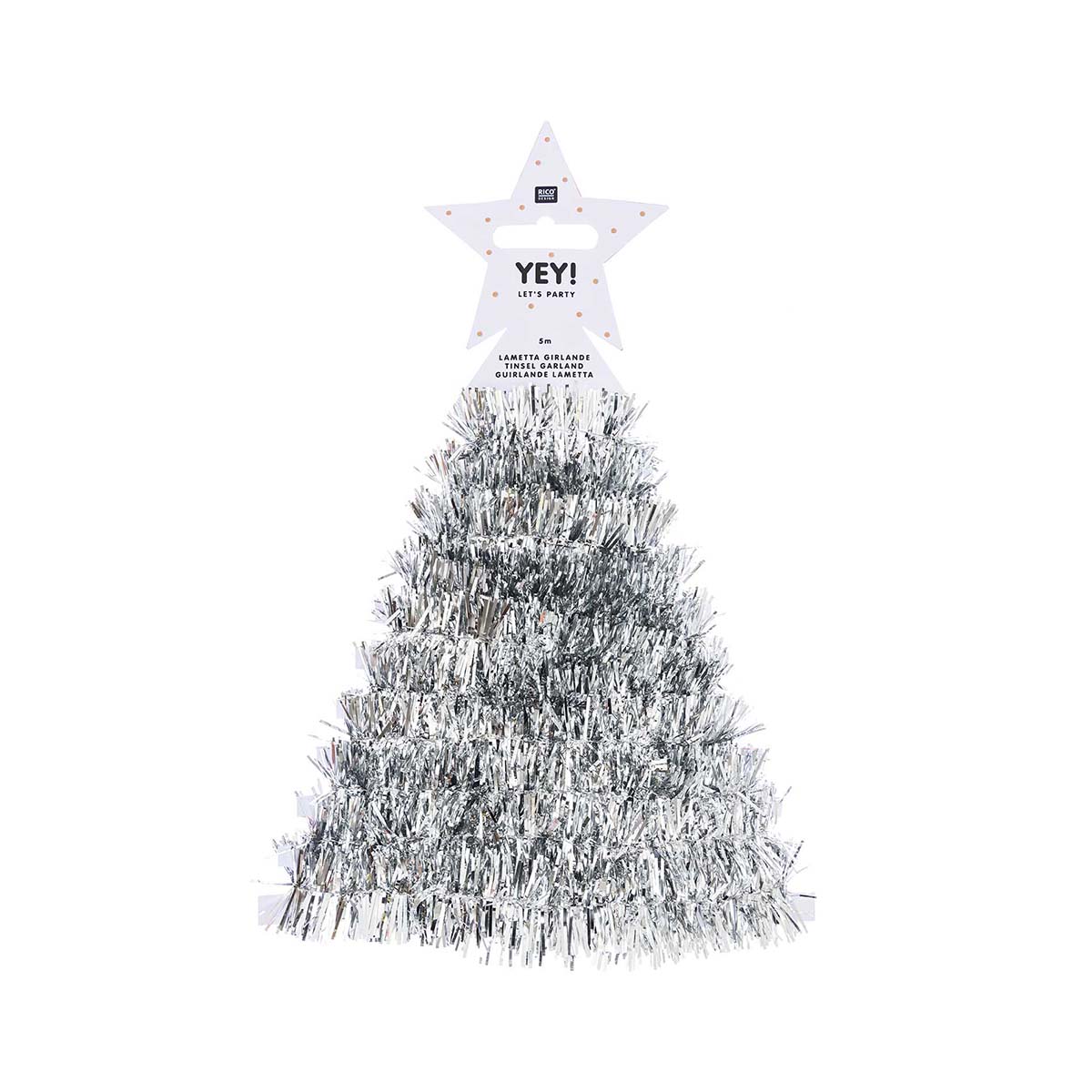 Rico Design / YEY! Let's Party / Girlande / Lametta / 5m / Silber