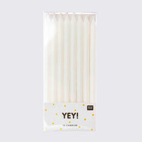 Rico Design / YEY! Let's Party / Kerzen lang / 16 Stück / white Glitter
