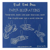 Papierdekoration / Birds 4 Set / zum aufhängen / Handsiebdruck / Baumwollpapier