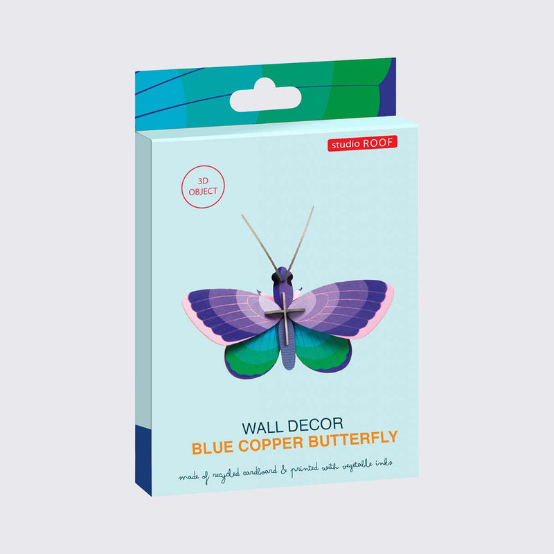 Studio Roof / Blue Copper Butterfly / 3D Objekt / Wanddekoration