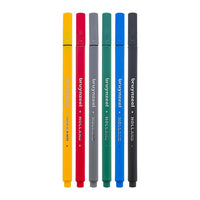 Bruynzeel, Basic Colours, 6 Stifte, Fineliner Set 6, Einzelstifte