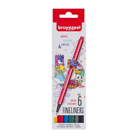 Bruynzeel, Basic Colours, 6 Stifte, Fineliner Set 6, Produktansicht