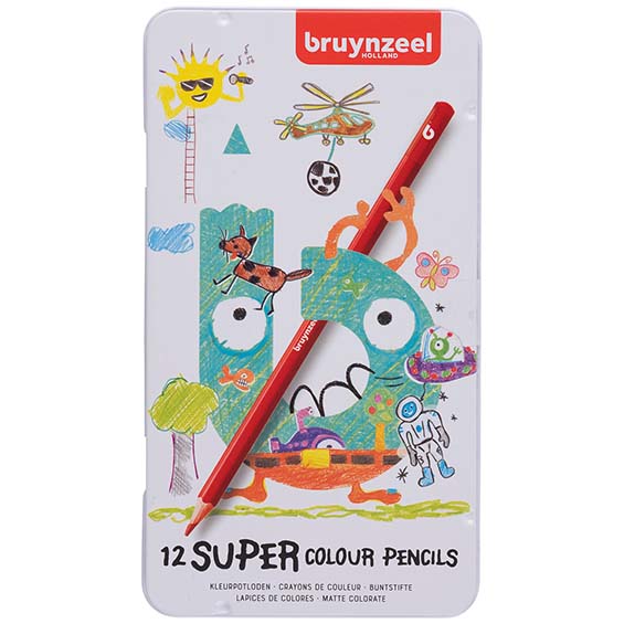 Bruynzeel, farbstifte, Super Colour Pencil, Metalletui mit 12 Stück, Produktansicht