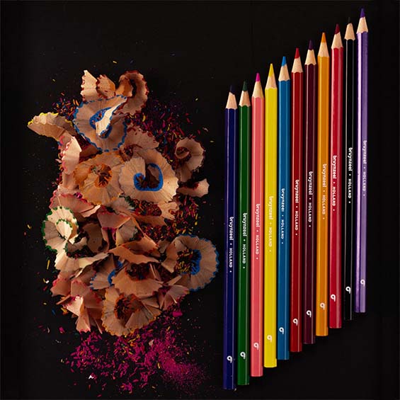 Bruynzeel, farbstifte, Super Colour Pencil, Metalletui mit 12 Stück, geöffnet