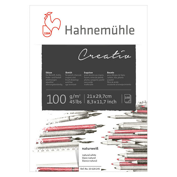 Hahnemühle / Creativ / Skizzenblock / 100g/m² / Naturweiß / feine Struktur