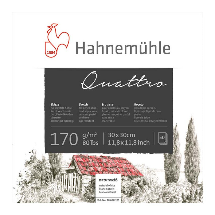 Hahnemühle / Quattro / Skizzenblock / 170g/m² / Naturweiß / leicht angeraut