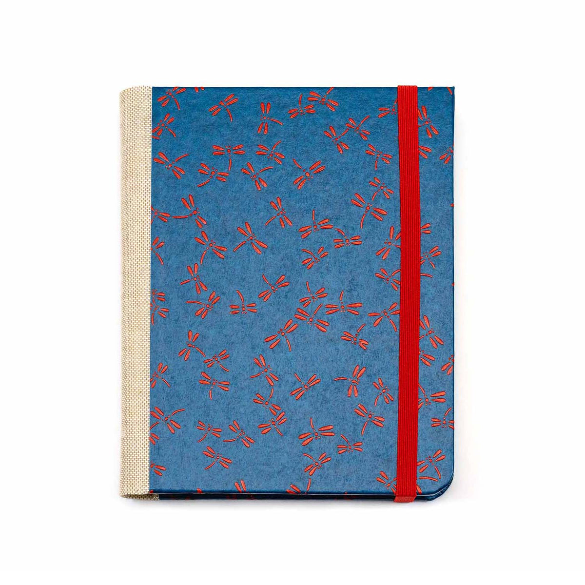 3Jahresplaner, vergleichendes Tagebuch, red Dragonfly on blue, Lackpapier Hersteller Blaupause, Aussenansicht, Einband