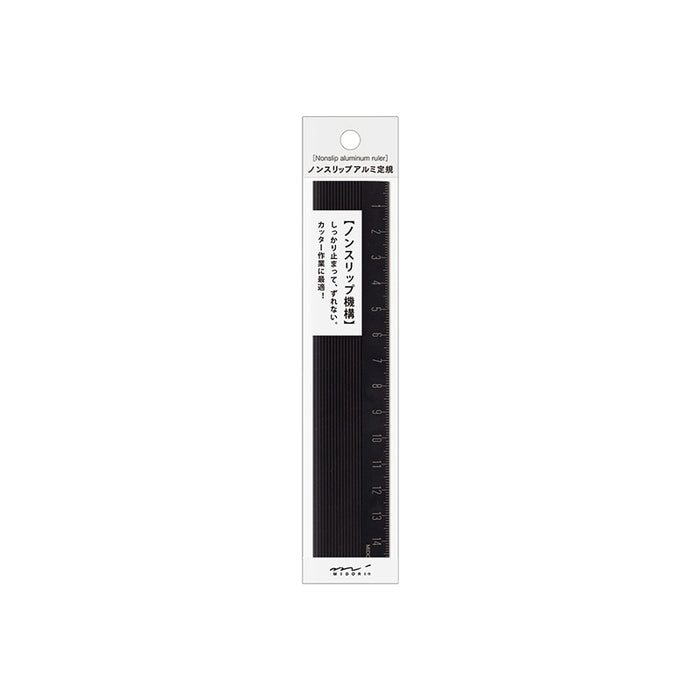 Midori / Aluminiumlineal / 15cm / non slip / schwarz / magnetisch