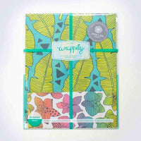 Wrappily Eco / doppelseitiges Geschenkpapier / Tropical Leaves / Rainbow Orchids / 3 Bögen