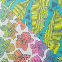 Wrappily Eco / doppelseitiges Geschenkpapier / Tropical Leaves / Rainbow Orchids / 3 Bögen