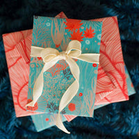 Wrappily Eco / doppelseitiges Geschenkpapier / Underwater FLora / 3 Bögen